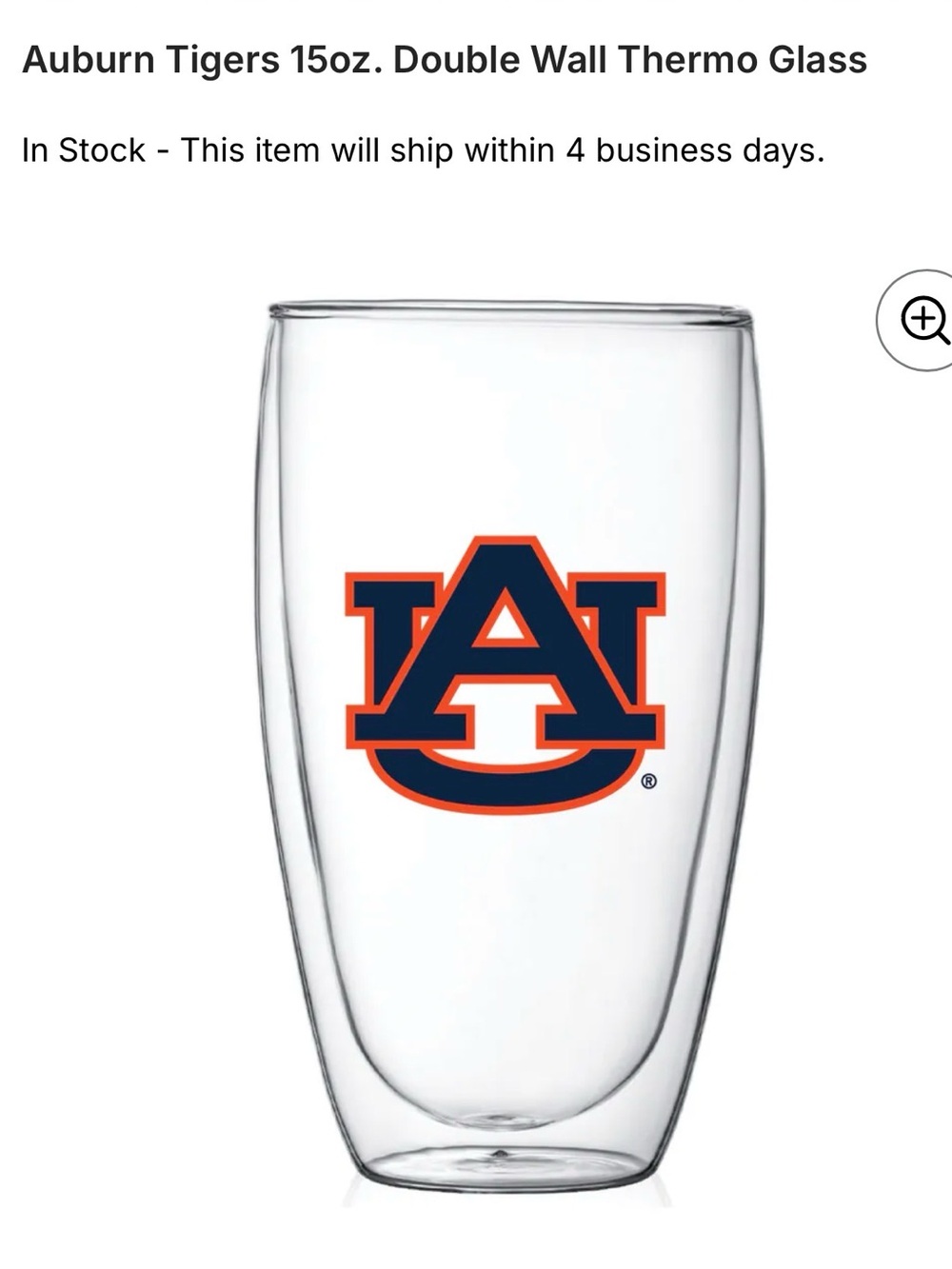 Auburn thermometer glass